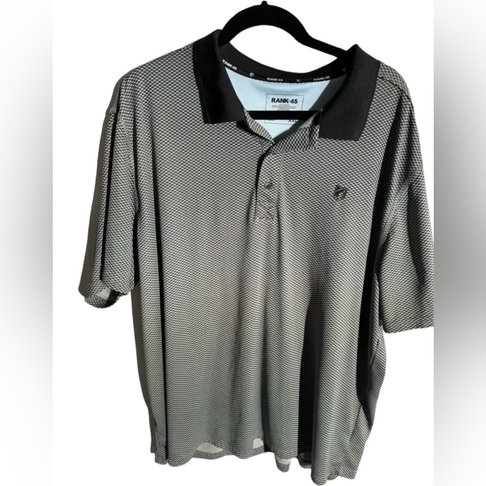 RANK‎ 45 Polo Shirt Mens XXLarge Woven Performace Collared Short Sleeve